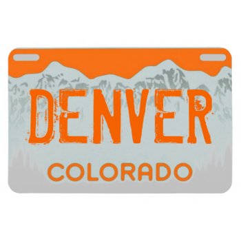 Denver Colorado Orange License Plate Magnet by ArtisticAttitude at Zazzle