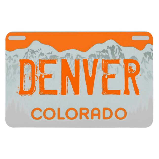 Denver Colorado orange license plate magnet (Horizontal)