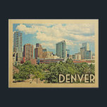 Denver Colorado Postcard Vintage Travel<br><div class="desc">Denver Colorado design in Vintage Travel style featuring a fun downtown skyline scene.</div>