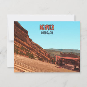 Denver Colorado Red Rocks Vintage Flat Card