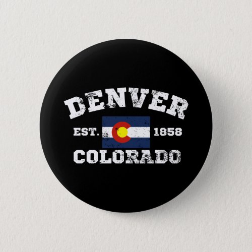 Denver Colorado Retro Vintage Button