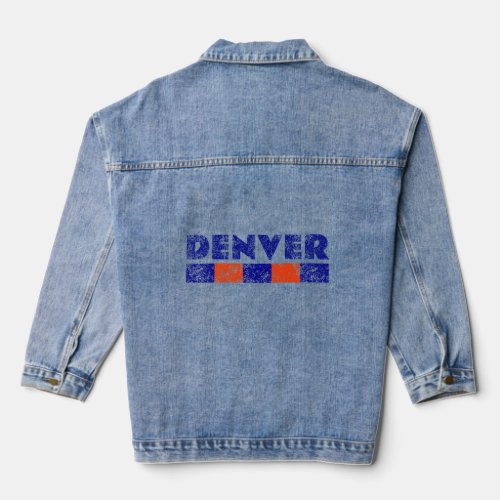 Denver Colorado Retro Vintage Weathered Throwback  Denim Jacket