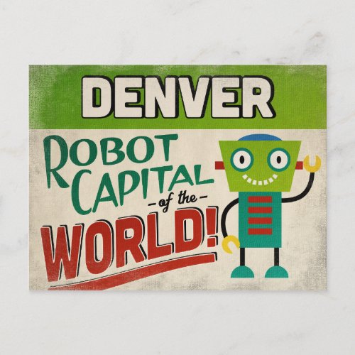 Denver Colorado Robot _ Funny Vintage Postcard