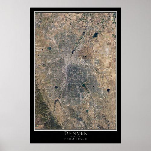 Denver Colorado Satellite Poster Map