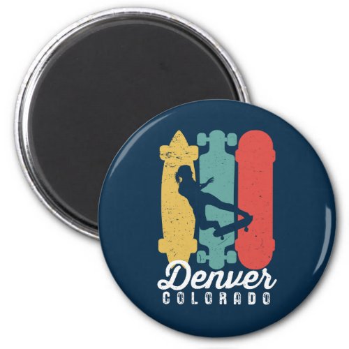 Denver Colorado Skater Girl Skateboarding Magnet