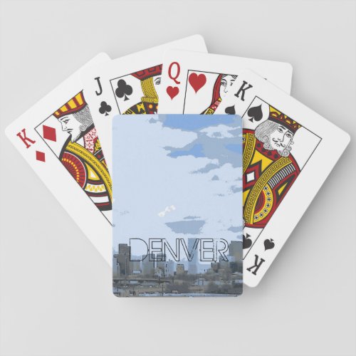 Denver Colorado skyline artistic playing cards