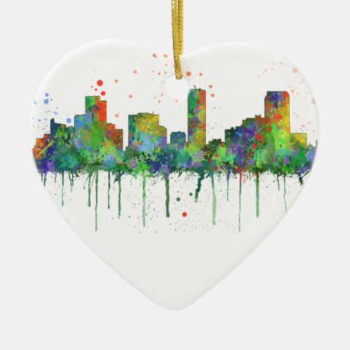 DENVER COLORADO SKYLINE CERAMIC ORNAMENT