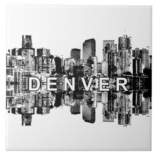 Denver Colorado skyline Ceramic Tile