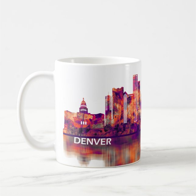 Denver Colorado Skyline Coffee Mug (Left)