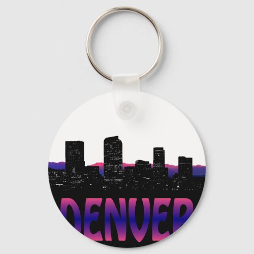 Denver Colorado Skyline Keychain