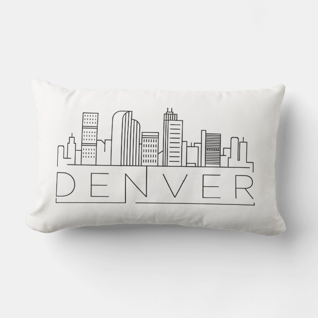Denver, Colorado Skyline Lumbar Pillow (Front)