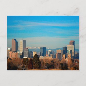 Denver Colorado Skyline Postcard by ProfessionalDesigner at Zazzle