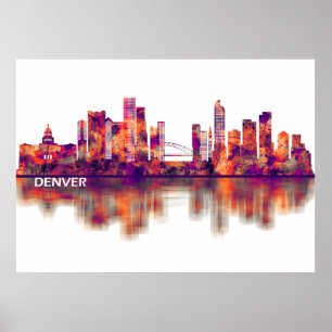 Denver Colorado Skyline Poster