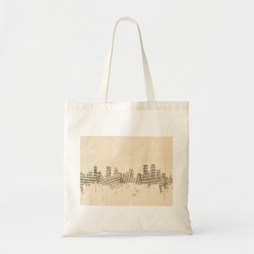 Denver Colorado Skyline Sheet Music Cityscape Tote Bag