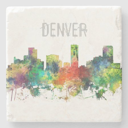 Denver, Colorado Skyline Sp Stone Coaster