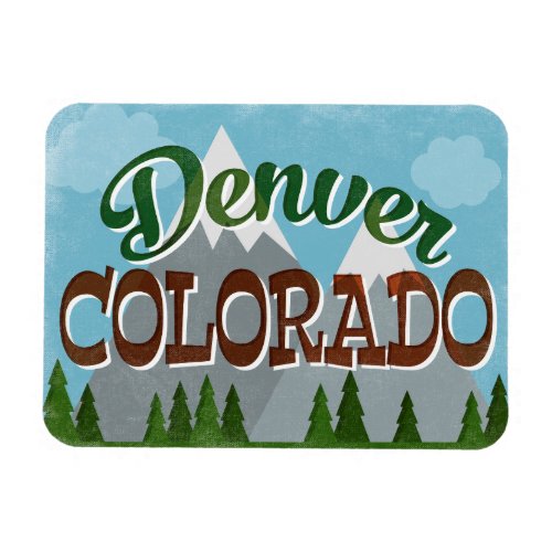 Denver Colorado Snowy Mountains Magnet