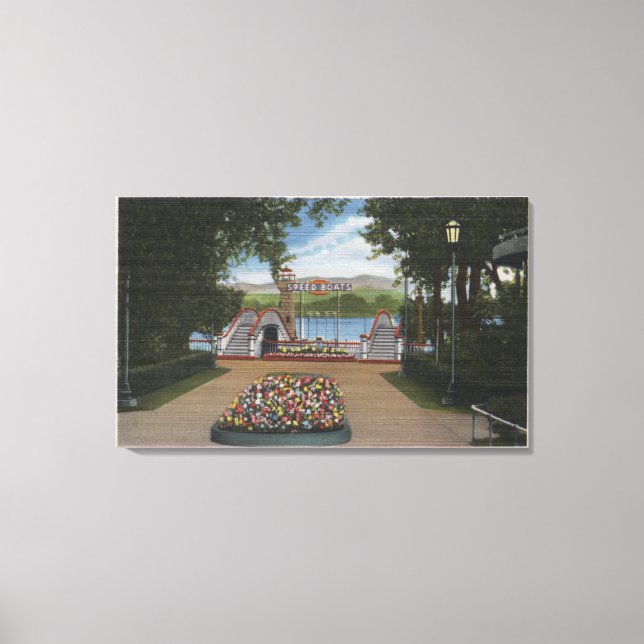 Denver, Colorado - Speed Boats on Lake Rhoda Canvas Print (Front)