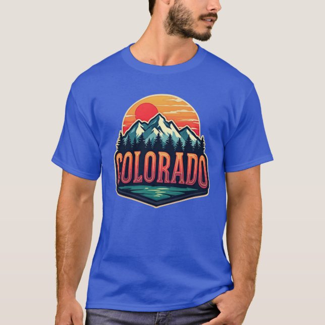 Denver Colorado Sticker Rocky Mountains City Skyli T-Shirt (Front)