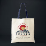 Denver Colorado Stylized Skyline Welcome Wedding Tote Bag<br><div class="desc">Welcome To Denver Colorado Wedding Minimalist Mountain Can Cooler is perfect for welcoming out of town guests to your wedding! Pack it with local goodies for an extra fun welcome package. - "Modify the design according to your own preferences. You may change the design location, orientation, background colors and size....</div>
