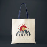 Denver Colorado Stylized Skyline Welcome Wedding Tote Bag<br><div class="desc">Welcome To Denver Colorado Wedding Minimalist Mountain Can Cooler is perfect for welcoming out of town guests to your wedding! Pack it with local goodies for an extra fun welcome package. - "Modify the design according to your own preferences. You may change the design location, orientation, background colors and size....</div>