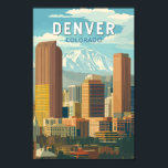Denver Colorado Travel Art Vintage Poster<br><div class="desc">Denver retro vector travel design. Denver,  the capital of Colorado,  is an American metropolis dating to the Old West era. Larimer Square,  the city’s oldest block,  features landmark 19th-century buildings.</div>