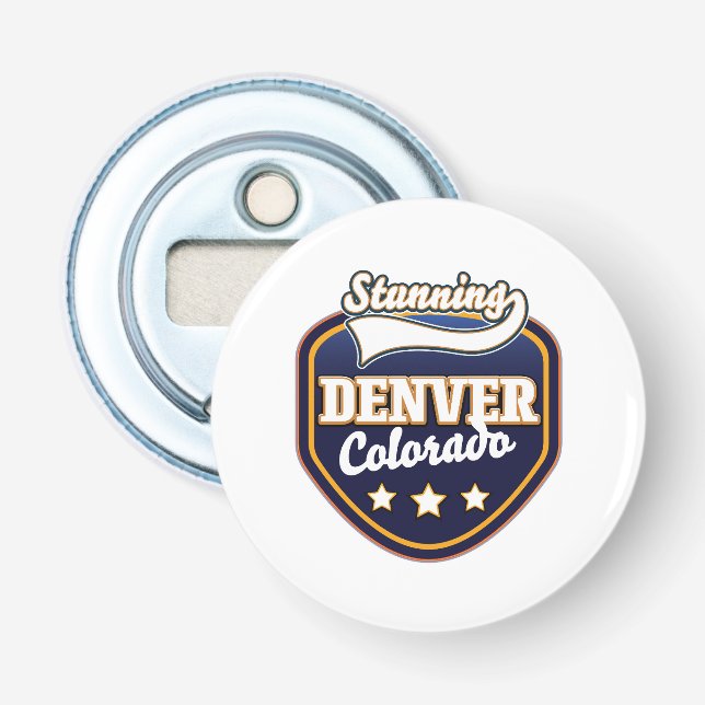 Denver Colorado travel logo Bottle Opener (Front)