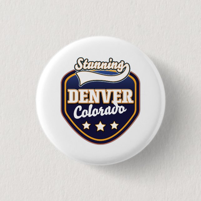 Denver Colorado travel logo Button (Front)