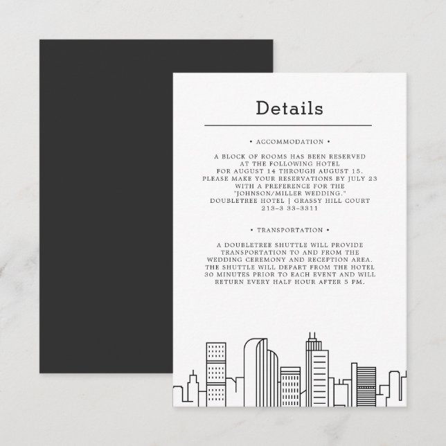 Denver, Colorado Wedding | Guest Details Invitation (Front/Back)