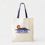 Denver Colorado wood mountains tote bag