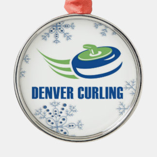 Denver Curling Snowflake Metal Ornament