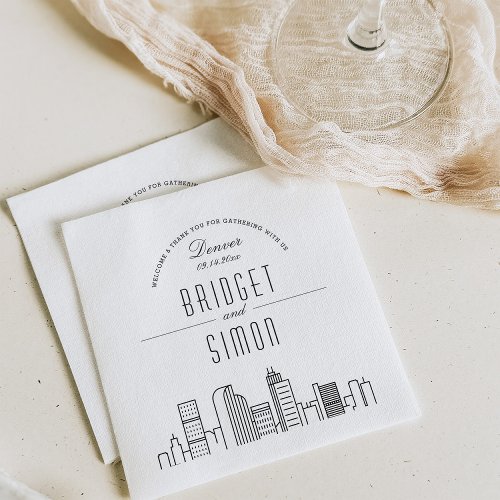Denver Deco Skyline | Wedding Event Napkins