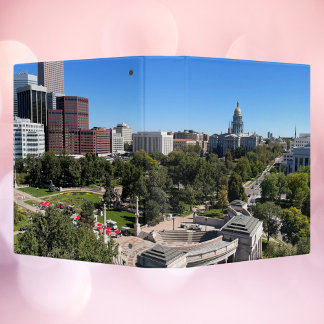 Denver Downtown Skyline Capitol Dome Photo 3 Ring Binder