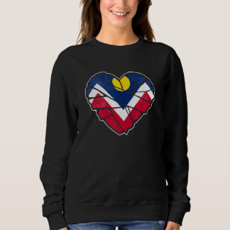 Denver Flag Heart Shape Colorado Fan Love Sweatshirt