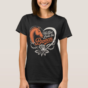 Denver Football Girl Heart Shirt Colorado Game Day