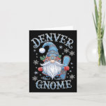 Denver Gnome Christmas Cheer Snowboarding Fun  Card