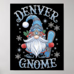 Denver Gnome Christmas Cheer Snowboarding Fun  Poster