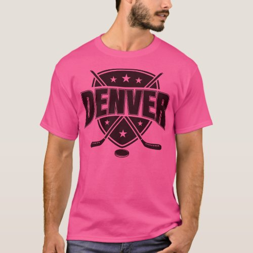 DENVER ICE HOCKEY 2 SIDED T_Shirt