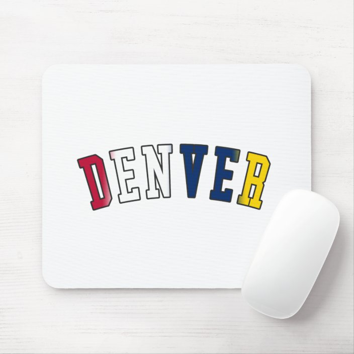 Denver in Colorado State Flag Colors Mouse Pad