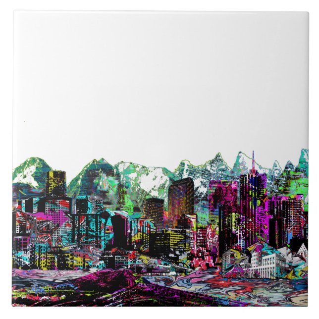 Denver in graffiti ceramic tile (Front)