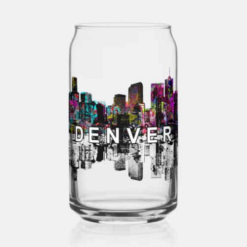 Denver in graffiti with monogram  can glass