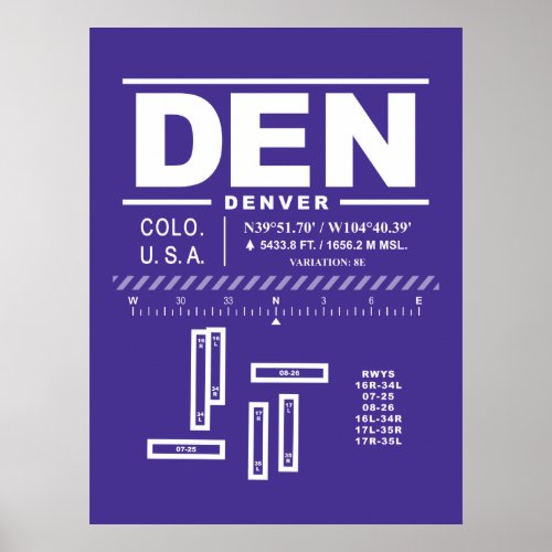 Denver International Airport DEN Poster