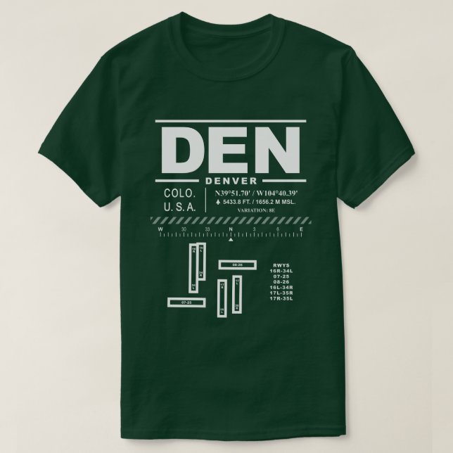 Denver International Airport DEN T-Shirt (Design Front)
