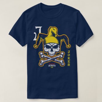 Denver Joker Skull Basketball T-shirt by 785tees at Zazzle