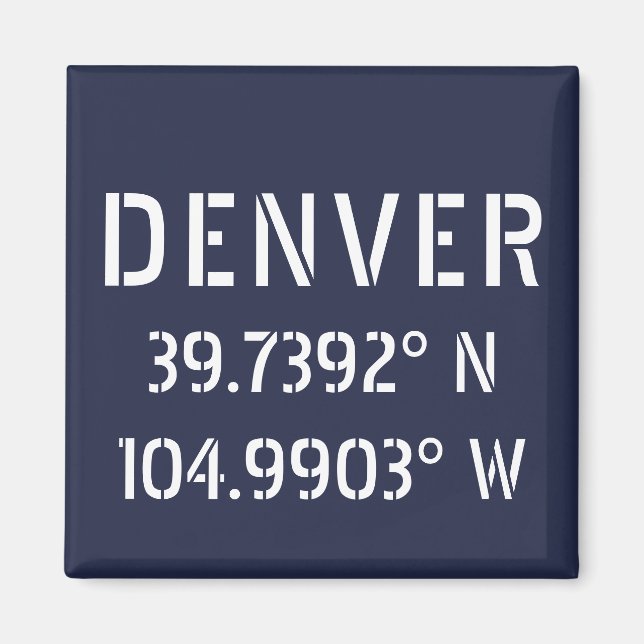 Denver Latitude Longitude Magnet (Front)