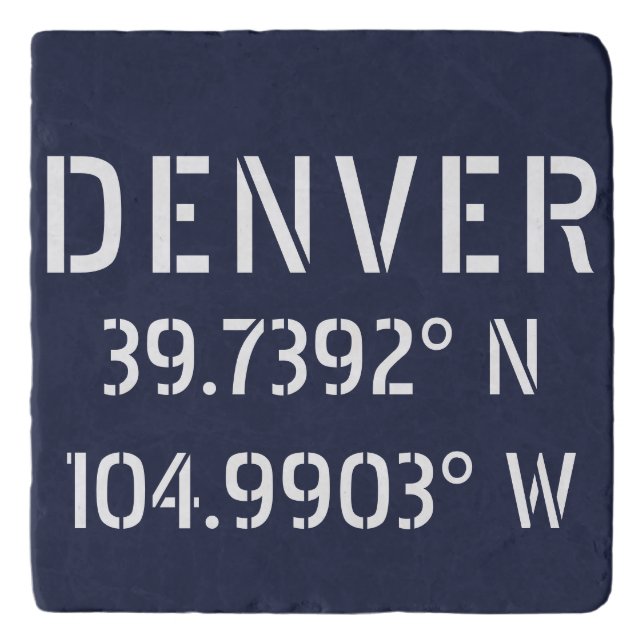 Denver Latitude Longitude Trivet (Front)