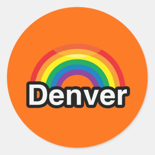 DENVER LGBT PRIDE RAINBOW CLASSIC ROUND STICKER