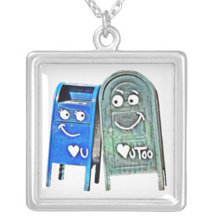 denver love mailboxes silver plated necklace