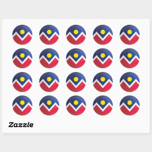 Denver  Round Icon Flag  Classic Round Sticker