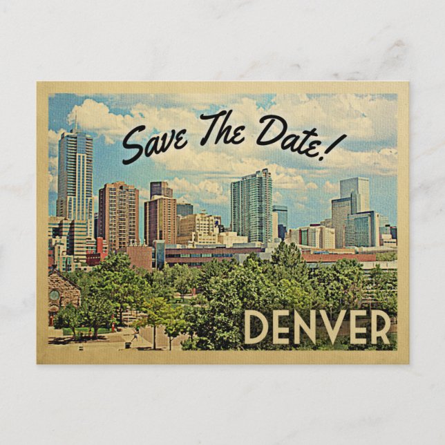 Denver Save The Date Colorado Announcement Postcard (Front)