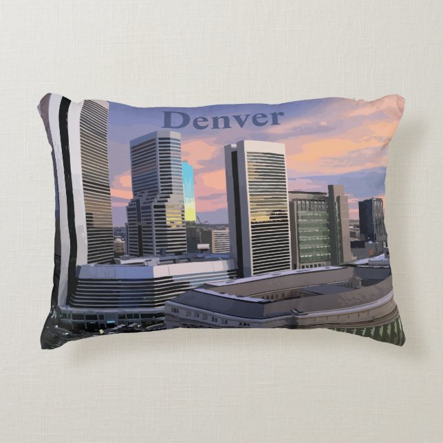 Denver Skyline Accent Pillow (Front)